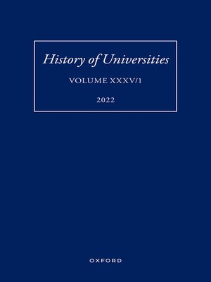 cover image of History of Universities XXXV / 1